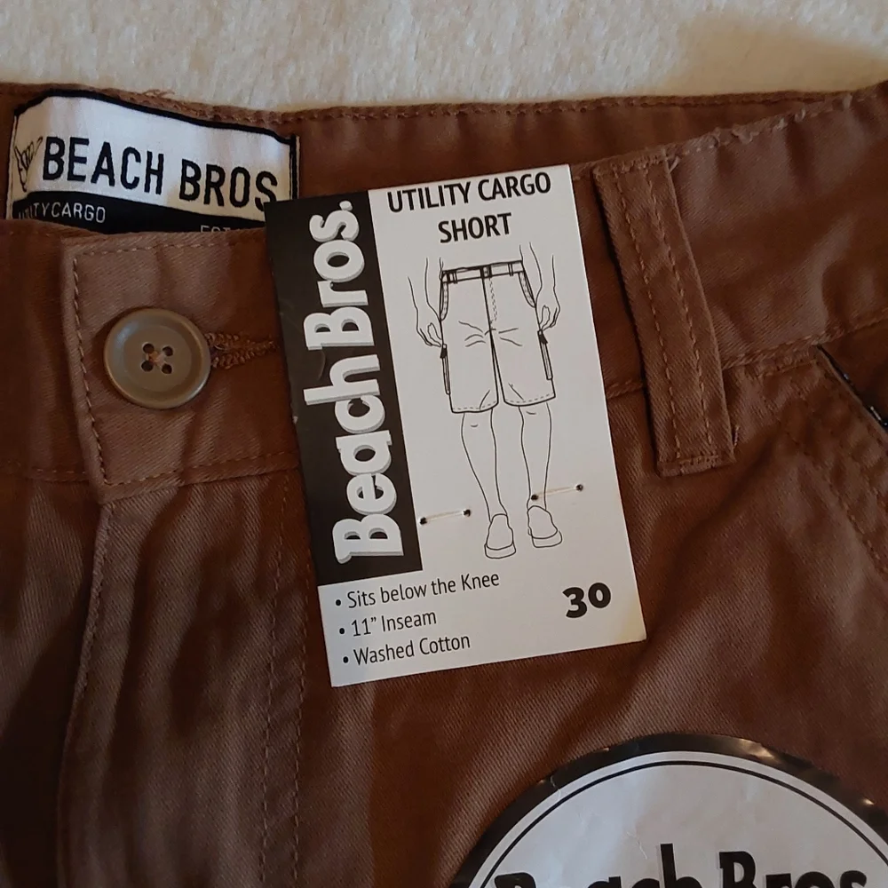 🌺 NWT Mens Beach Bros. Utility Cargo Shorts - Picture 6 of 12